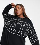 Asos Design Curve 90s Slogan Print Sweat-black