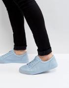 Asos Design Vegan Sneakers In Pastel Blue Block - Blue