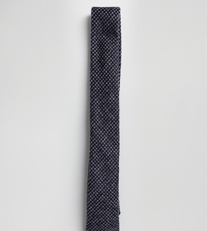 Heart & Dagger Tie In Mini Blue Check - Blue