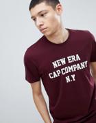 New Era College T-shirt In Maroon - Red