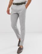 Selected Homme Slim Suit Pants In Sand Linen Stretch - Beige