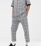 Milk It Vintage Relaxed Crop Pants In Gray Check Two-piece - Gray