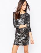 Goldie Moonshine Body-conscious Dress In Zig Zag Sequin