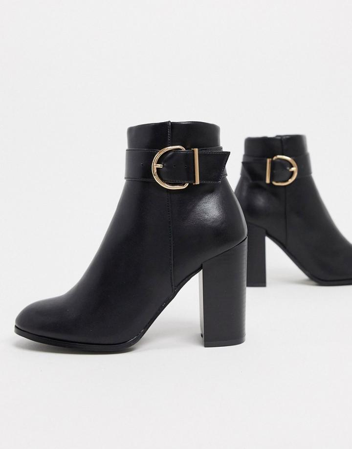 Asos Design Retreat Heeled Ankle Boots In Black