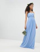 Tfnc Bandeau Maxi Bridesmaid Dress - Blue