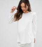 Asos Maternity Boxy Top With Exaggerated Sleeves - Purple