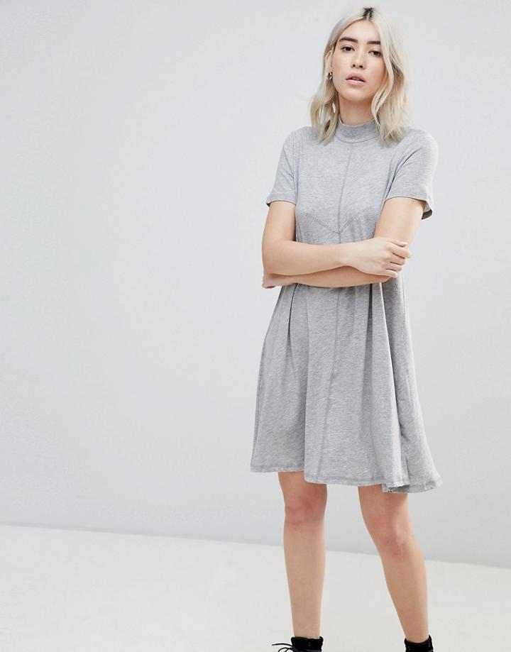 Cheap Monday Jagged A Line T-shirt Dress - Gray