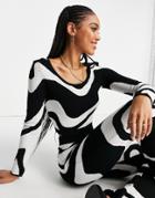 & Other Stories Knitted Crop Top In Abstract Print - Part Of A Set-multi