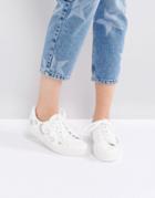 Asos Delilah Star & Moon Sneakers - White