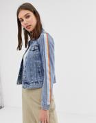 Only Side Tape Denim Jacket - Blue