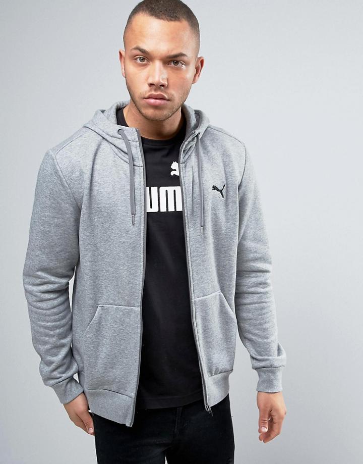 Puma Ess Fullzip Hoodie In Gray 838256 03 - Gray