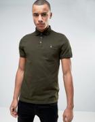 Ted Baker Polo With Textured Collar - Green