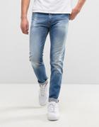 Replay 901 Tapered Fit Jean Broken Mid Wash - Blue