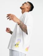 Asos Design Oversized T-shirt With Simpsons Patty & Selma Print In White