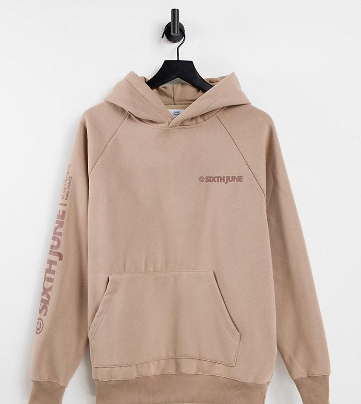 Sixth June Essential Fleece Hoodie In Beige Exclusive To Asos-neutral