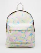 Mi-pac Backpack In Pastel Lemon Print - Pink