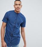Replika Tall Short Sleeve Shirt With Polka Dot - Blue
