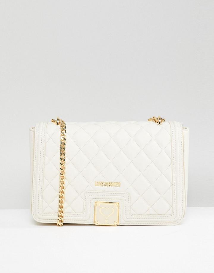 Love Moschino Chain Strop Quilted Bag - Cream