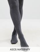 Asos Maternity 'new Improved Fit' Cable Tights - Gray