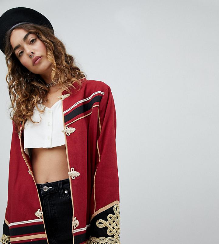 Sacred Hawk Military Jacket - Red