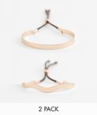 Asos Design Multipack Bracelet In Toggle Rope Design - Copper