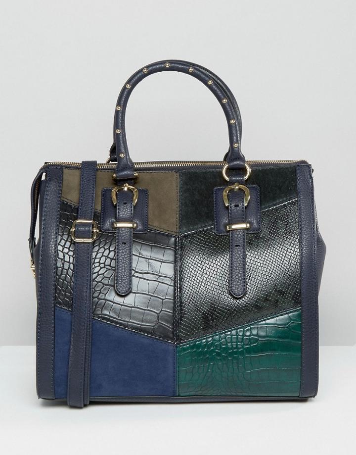 Aldo Patchwork Tote Bag - Navy