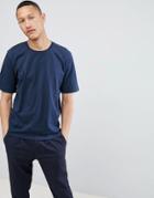 Selected Homme Drop Shoulder T-shirt In Heavy Cotton - Navy