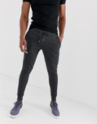 Asos Design Skinny Sweatpants In Charcoal-gray
