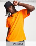 Reclaimed Vintage Inspired Relaxed T-shirt With Front Logo In Orange