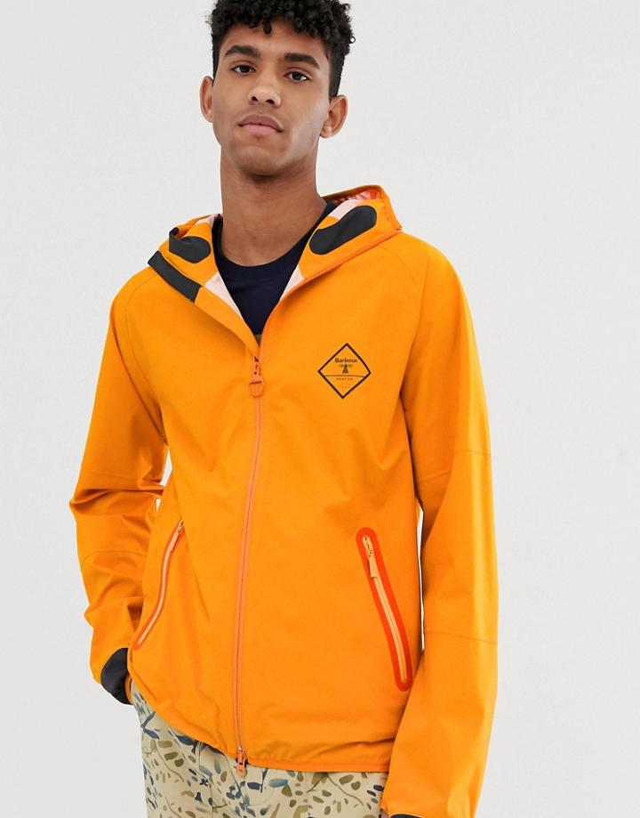 Barbour Beacon Etterick Hooded Waterproof Jacket In Orange