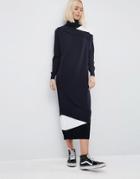 Asos White Layered Midi Dress With Roll Neck - Multi