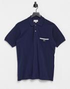 Lacoste Ribbed Collar Polo Shirt-navy