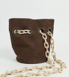 Glamorous Exclusive Slouch Brown Shoulder Bag With Chain Straps