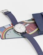Ted Baker Stainless Steel Watch With Leather Strap-black