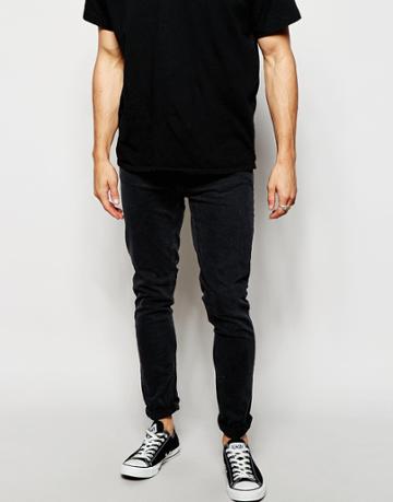 Nudie Jeans Pipe Led Super Skinny Fit Monolith Washed Black - Monolith