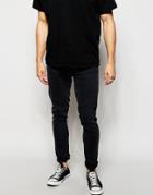 Nudie Jeans Pipe Led Super Skinny Fit Monolith Washed Black - Monolith
