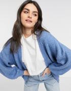 Asos Design Oversized Cardigan In Blue-blues