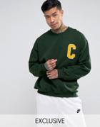 Reclaimed Vintage Inspired Oversized Varsity Sweatshirt In Green - Green