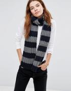 Hat Attack Chunky Stripe Scarf - Gray