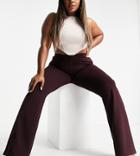 Asos Design Curve Jersey Suit Kickflare Pants In Wine-neutral