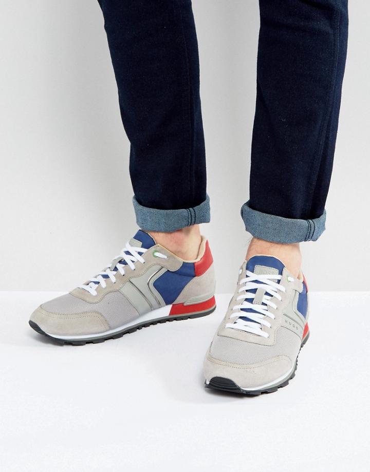 Boss Green By Hugo Boss Suede And Leather Sneakers Gray - Gray