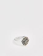 Icon Brand Signet Ring With Ripple Detail Stone In Silver
