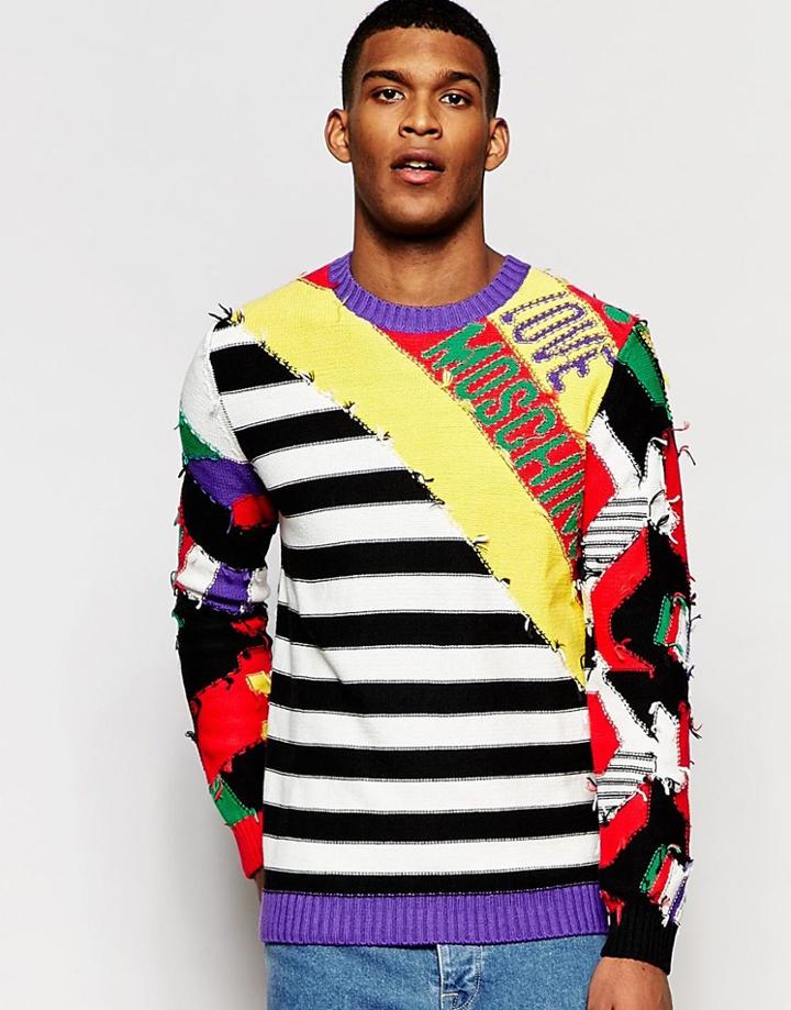 Love Moschino Crazy Stripe Jumper - Yellow