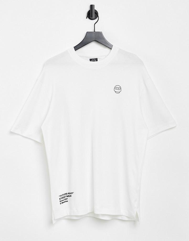 Bershka Boxy Fit T-shirt In White