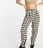 Heartbreak Petite Tailored Pants In Beige Check - Part Of A Set-multi