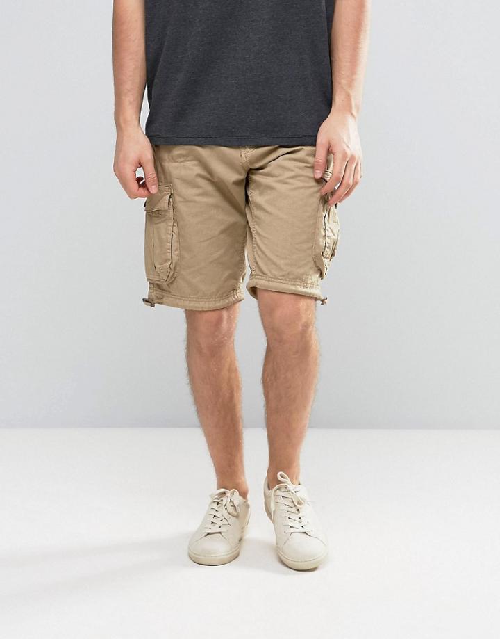 Brave Soul Cargo Shorts - Stone