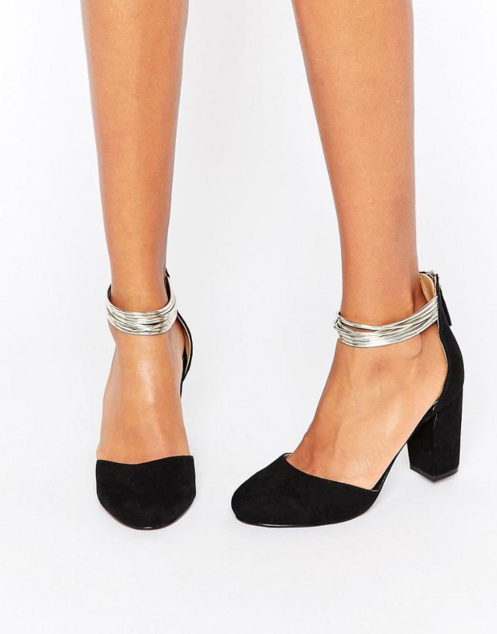 Miss Kg Kitten Heel 2 Part Shoes - Black