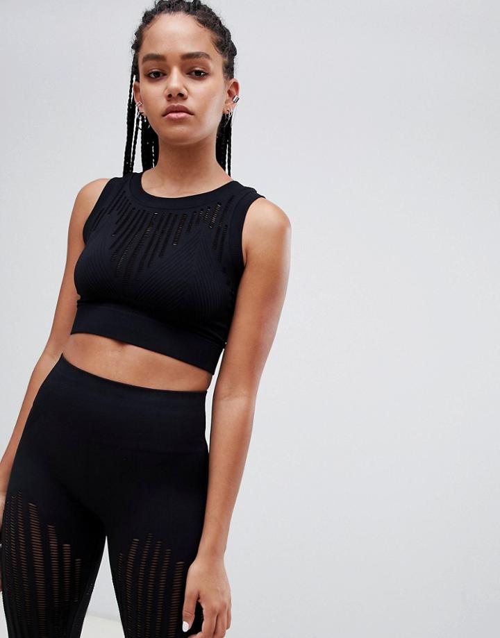 Ivy Park Rib Crop Top - Black