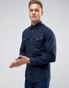 Jack & Jones Vintage Shirt With Press Stud Front In Regular Fit - Navy