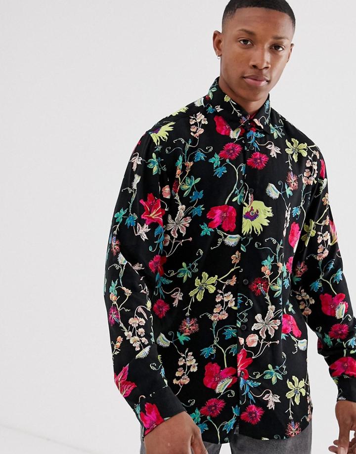 Jack & Jones Premium Long Sleeve Floral Print Shirt-yellow